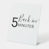 Signe De Table Chien Grooming Connexion de retour en 5 minutes (Recto)