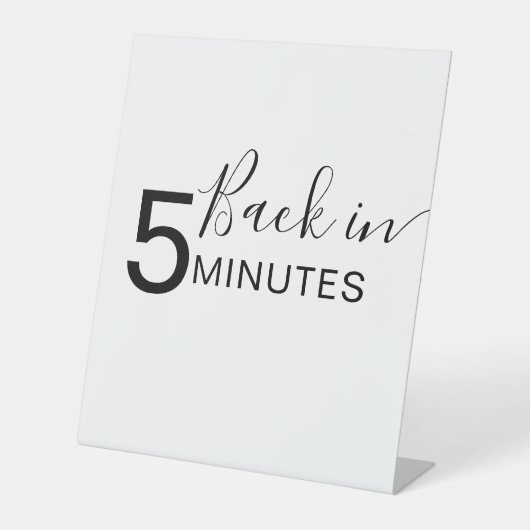 Signe De Table Chien Grooming Connexion de retour en 5 minutes (Recto)