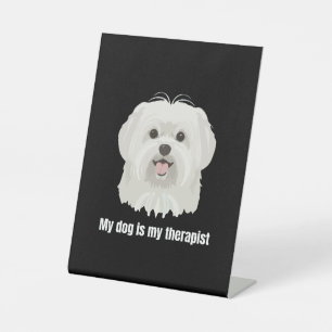 Signe De Table Chien maltais