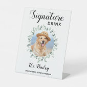 Signe De Table Chien Mariage Bar Animaux de compagnie Signature B (Recto)
