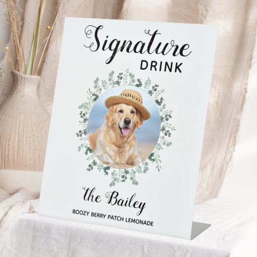 Signe De Table Chien Mariage Bar Animaux de compagnie Signature B