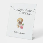 Signe De Table Chien Mariage Signature Boissons Animaux de compag (Recto)