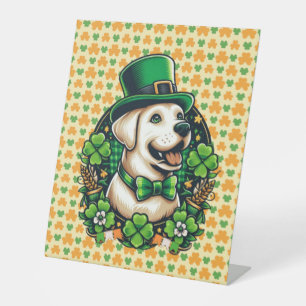 Signe De Table Chien mignon de la Saint Patrick