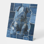 Signe De Table Chien Patchwork Art Denim (Recto)