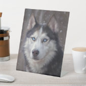 Signe De Table Chien sibérien Husky (In SItu)