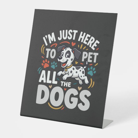 Signe De Table Chiens Drôles Amoureux Des Animaux Vector (Recto)