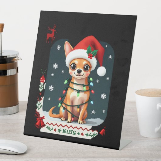 Signe De Table Chihuahua Christmas Santa Ugly Sweater Dog Lover X (In SItu)