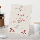 Signe De Table Chinese Love Red Cherry Blossoms Photo Guestbook (In SItu)