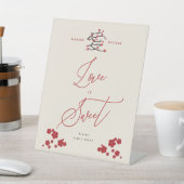 Signe De Table Chinois Amour Rouge Cerise Fleurs L'Amour Est Doux (In SItu)