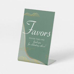 Signe De Table Chinoiserie Abstrait Cloud Motif Gold Line Favoris