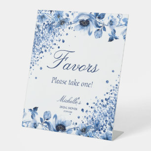 Signe De Table Chinoiserie asiatique Lumière Blue Floral Faveurs