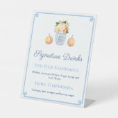 Signe De Table Chinoiserie Automne Fleurs Citrouilles Signature B (Recto)