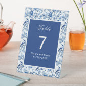 Signe De Table Chinoiserie Blue Birds and Flowers Mariage (In SItu)