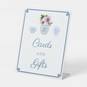 Signe De Table Chinoiserie Cartes Et Cadeaux Bleus Et Rouges