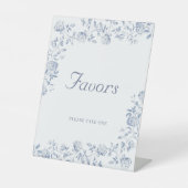 Signe De Table Chinoiserie Floral Quelque chose de bleu Faveurs (Recto)