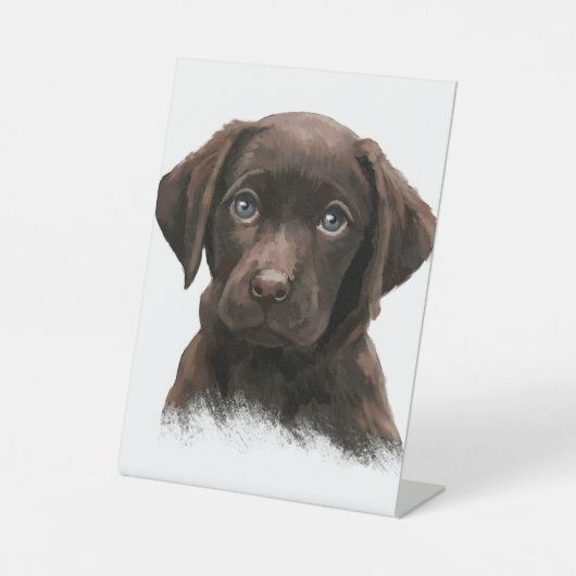Signe De Table Chiot du Labrador au chocolat (Recto)