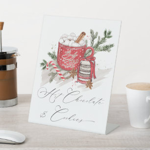 Signe De Table Chocolat chaud et biscuits Baby shower d'hiver