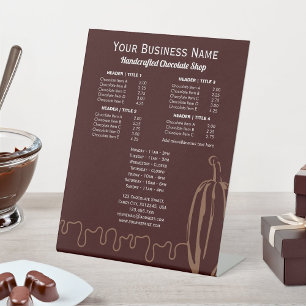 Signe De Table Chocolat Chocolatier Cacao Moderne Simple