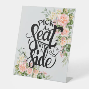Signe De Table Choisir un siège pas un côté rose rose Mariage