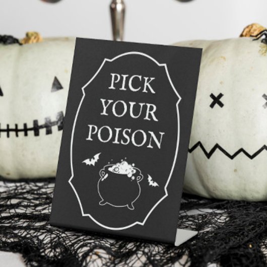 Signe De Table Choisissez votre poison Halloween Party