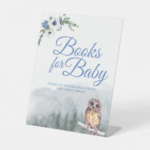 Signe De Table Chouette hivernale neige Baby shower Bébé Livres T