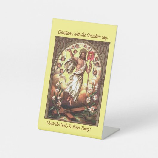 Signe De Table Christ ressuscité au milieu d'une boussole de Tche (Recto)