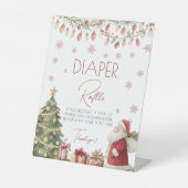 Signe De Table Christmas Baby Shower Diaper Raffle Sign (Recto)