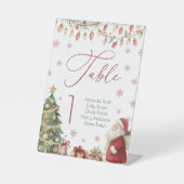 Signe De Table Christmas Baby Shower Table Number Card (Recto)