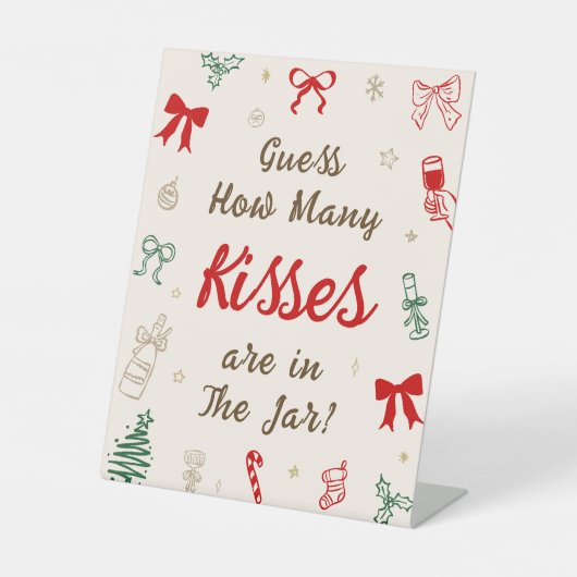 Signe De Table Christmas Bridal Shower Guess How Many Kisses (Recto)