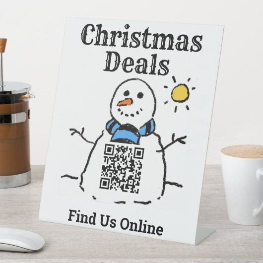 Signe De Table Christmas Deals Online with QR Code Pedestal Sign (In SItu)