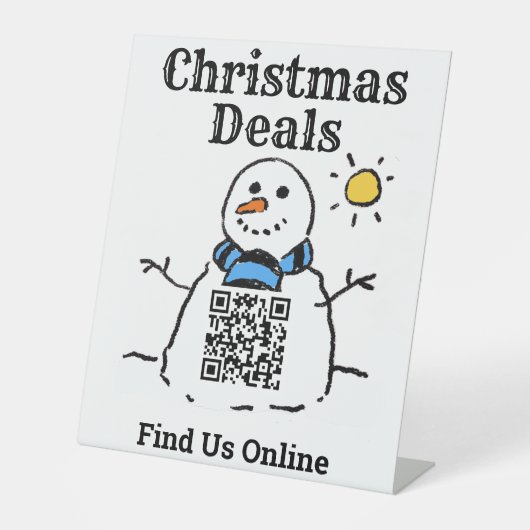 Signe De Table Christmas Deals Online with QR Code Pedestal Sign (Recto)