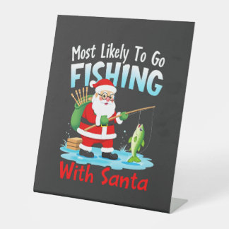Signe De Table Christmas Merry Christmas For Gift Fishing Santa (