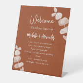 Signe De Table Chronologie du programme de mariage de l'eucalyptu (Recto)