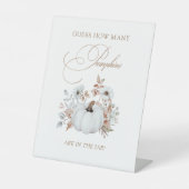 Signe De Table Chute Citrouille blanc Devine combien de Citrouill (Recto)