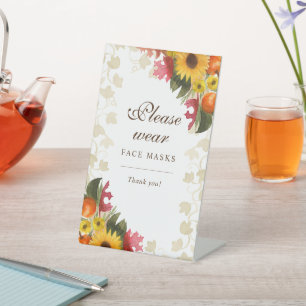 Signe De Table chute d'aquarelle fleurs s'il vous plaît porter ma