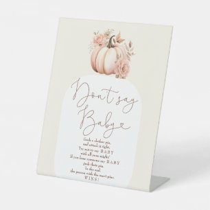 Signe De Table Chute Floral Citrouille Baby shower Ne pas dire Bé