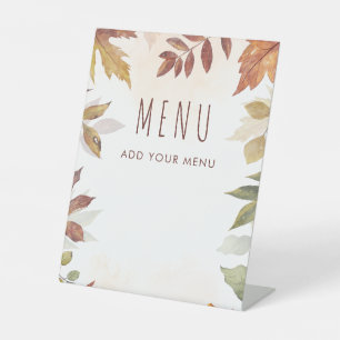 Signe De Table Chute Foliage Aquarelle Automne Menu