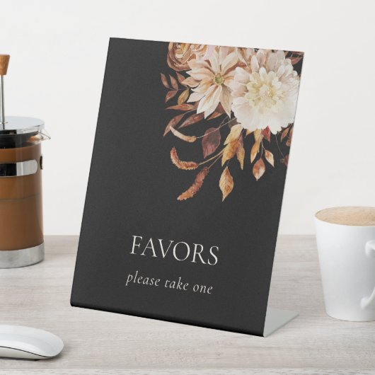 Signe De Table Chute Noir Mariage Faveurs (In SItu)