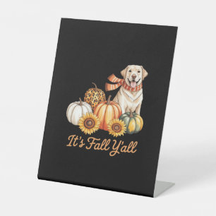 Signe De Table Chute Y’all Chien Leopard Citrouille Automne Creat