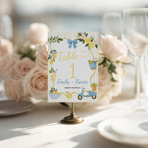 Signe De Table Ciao Baby Lemon Numéros de Table Italiens