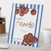 Signe De Table Ciao baby tomato Italian baby shower favors table (In SItu)