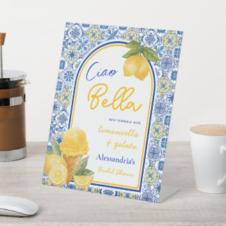 Signe De Table Ciao Bella Carrelage italien Citron Gelato Fête de