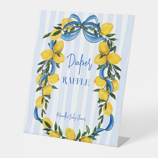 Signe De Table Ciao citrons baby shower italien tombole de couche (Recto)