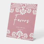 Signe De Table Cielito lindo baby shower rose poussiéreux faveurs (Recto)