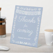 Signe De Table Cielito Lindo Blue Baby Shower Thanks for coming (In SItu)
