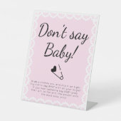 Signe De Table Cielito Lindo ne dit pas Baby shower rose bébé (Recto)