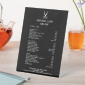 Signe De Table Ciseaux de salon de cheveux Service noir Menu Prix (In SItu)