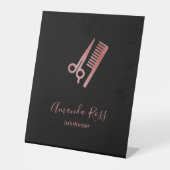 Signe De Table Ciseaux en or rose et peigne noir (Recto)