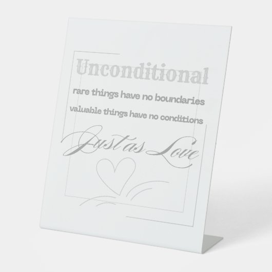 Signe De Table Citation d'amour inconditionnel  (Recto)