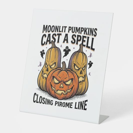 Signe De Table Citation de citrouille d'Halloween Jack O Lantern (Recto)